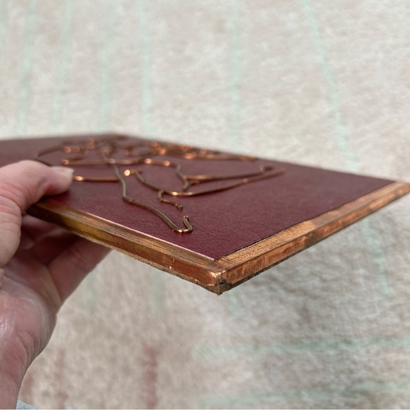 Artist Signed Copper Wall Art Red and Gold John Schtakleff 11.75"x8" - Picture 11 of 16